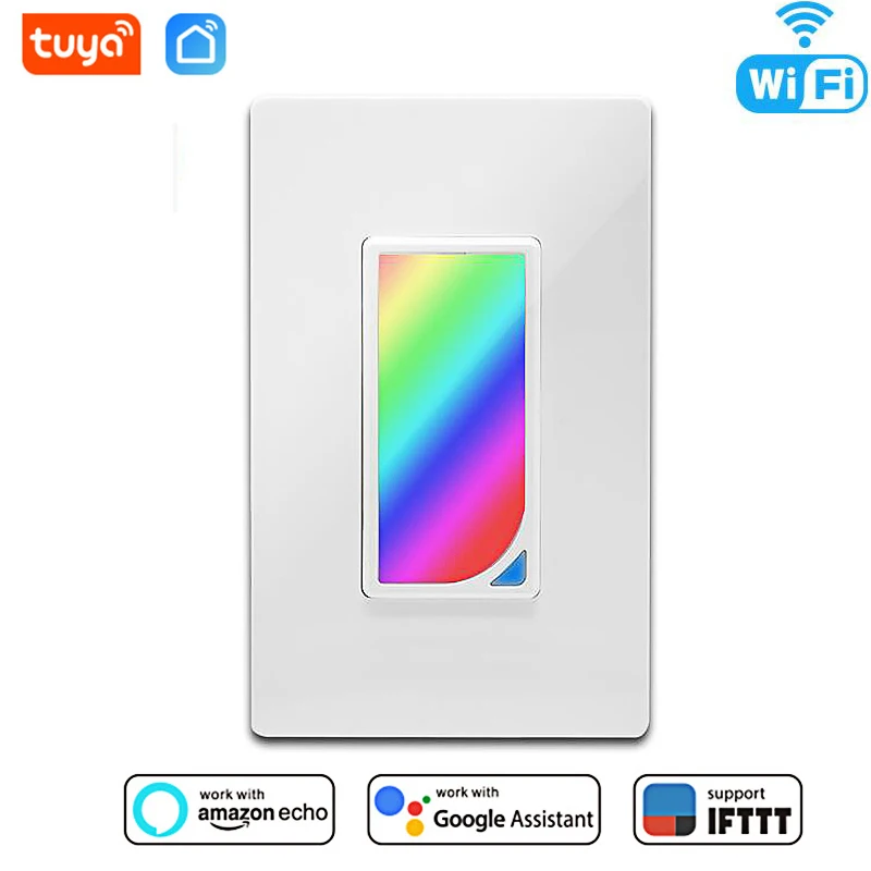 Smart Life Dimmer RGB Light Switch 1200 Color 8 Scene Atmosphere Tuya WIFI App Adjust Switch Compatible Google Home Alexa IFTTT
Smart Life Dimmer RGB Light Switch 1200 Color 8 Scene Atmosphere Tuya WIFI App Adjust Switch Compatible Google Home Alexa IFTTT