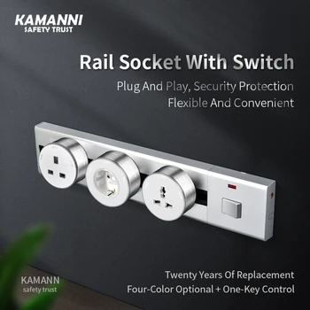 KAMANNI Movable Power point Track Socket UK/FR/EU/USB Module Wall Plug Socket for Living Room/kitchen/office Socket White
KAMANNI Movable Power point Track Socket UK/FR/EU/USB Module Wall Plug Socket for Living Room/kitchen/office Socket White
