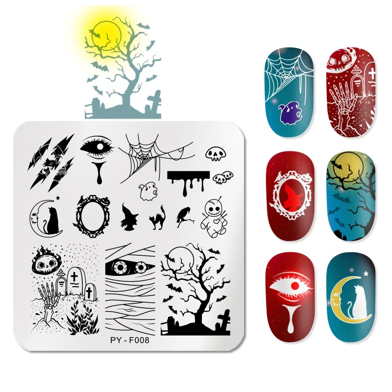 PICT YOU Square Halloween Series Nail Stamping Plates Nail Art Stamping 6cm * 6cm Image Plate Stamp Design Tools F008
PICT YOU Square Halloween Series Nail Stamping Plates Nail Art Stamping 6cm * 6cm Image Plate Stamp Design Tools F008