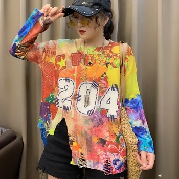 Irregular Colorful Paint Sweaters Women Tide Print Jumpers Side Slit Long Sleeve Plus Size Tops Women 2019 Autumn New SA192S30
Irregular Colorful Paint Sweaters Women Tide Print Jumpers Side Slit Long Sleeve Plus Size Tops Women 2019 Autumn New SA192S30