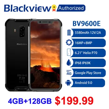 

Blackview BV9600E Rugged Waterproof Helio P70 Global 4G Mobile Phone 6.21" Android 9.0 Smartphone 4GB RAM 128GB MT6771T 5580mAh