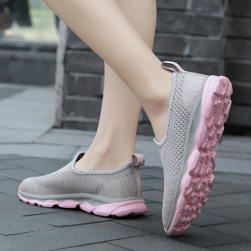 STS Women Shoes Breathe Lady Flat Summer ladys Sneaker Basket Super Light Breathable Shoes Female Mesh Sneaker Femmes Flat Shoes