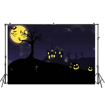 HUAYI greepy tree castle and pumpkin lantern backdrop moon night bat horror background Hallowen party decoration W-4115 
HUAYI greepy tree castle and pumpkin lantern backdrop moon night bat horror background Hallowen party decoration W-4115