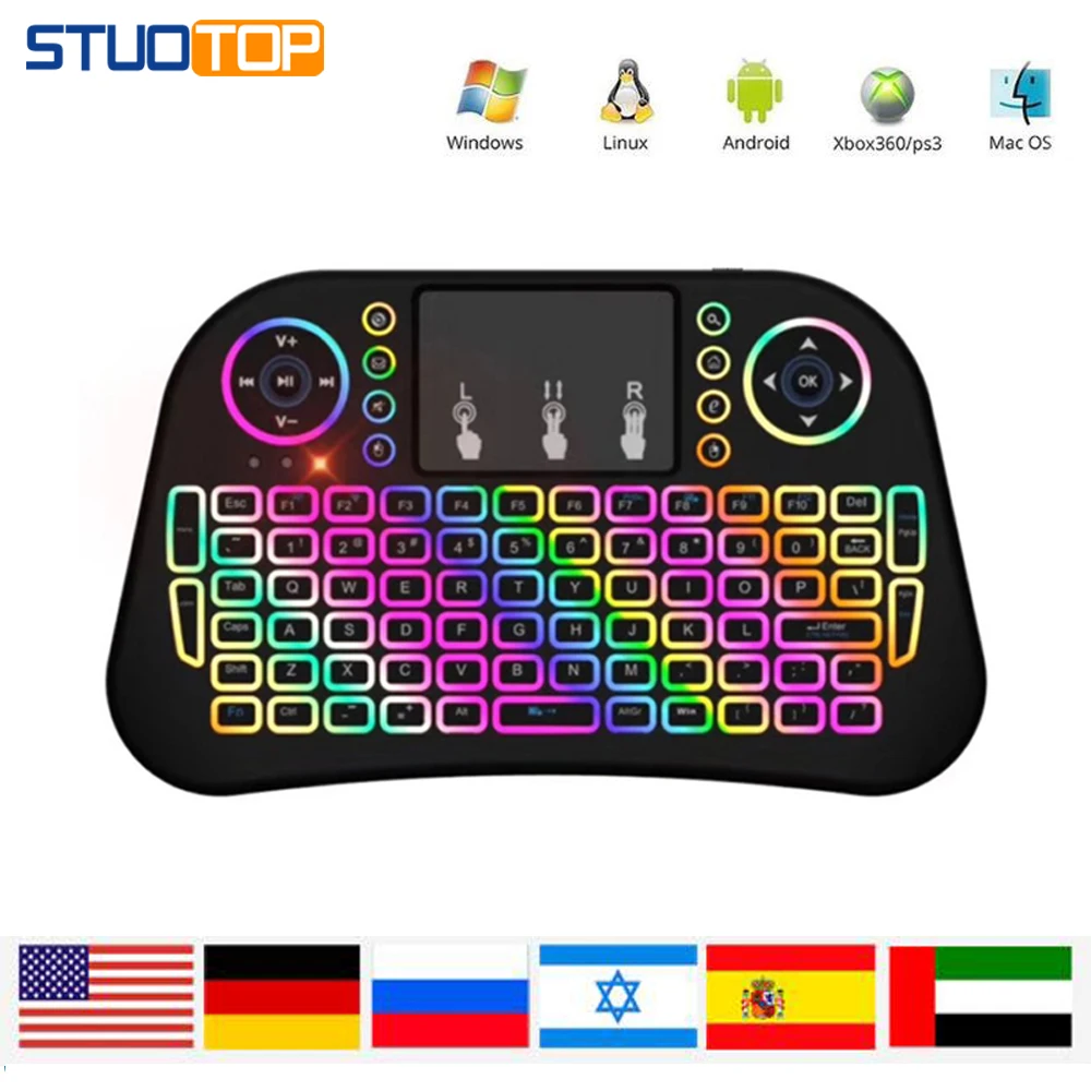 Mini Wireless Backlit Keyboard Multimedia Remote Control Keys and PC Gaming Control Touchpad, for PC Pad Android TV Box Smart TV
Mini Wireless Backlit Keyboard Multimedia Remote Control Keys and PC Gaming Control Touchpad, for PC Pad Android TV Box Smart TV