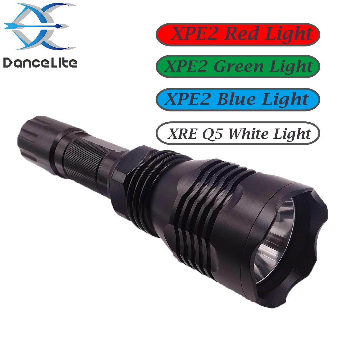Upgrade DanceLite 802 XPE2 R5 Red/Green/Blue Working Flashlight XRE Q5 White Light LED Torch 1MODE(on/off)
Upgrade DanceLite 802 XPE2 R5 Red/Green/Blue Working Flashlight XRE Q5 White Light LED Torch 1MODE(on/off)