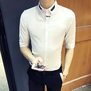 Summer Men Shirt Half Sleeve 2020 All Match Embroidery Casual Shirts For Men Slim Fit Streetwear Work Shirt Male Clothing 3XL-M
Summer Men Shirt Half Sleeve 2020 All Match Embroidery Casual Shirts For Men Slim Fit Streetwear Work Shirt Male Clothing 3XL-M