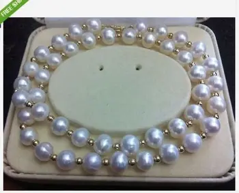 natural AAA 9-10mm south sea white pearl necklace 20" 925silver GOLD CLASP 
natural AAA 9-10mm south sea white pearl necklace 20" 925silver GOLD CLASP