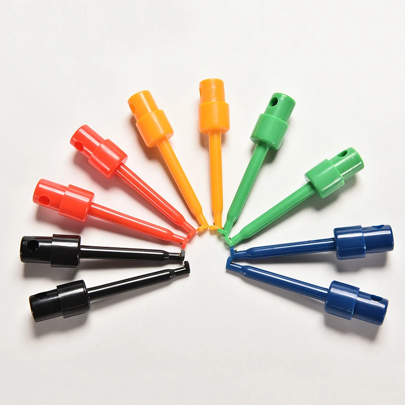 10PCS Multimeter Lead Wire Kit Test Hook Clip 5color Each2 Test Probe SMT / SMD IC D20 Cable Welding Circular Test Clip
10PCS Multimeter Lead Wire Kit Test Hook Clip 5color Each2 Test Probe SMT / SMD IC D20 Cable Welding Circular Test Clip