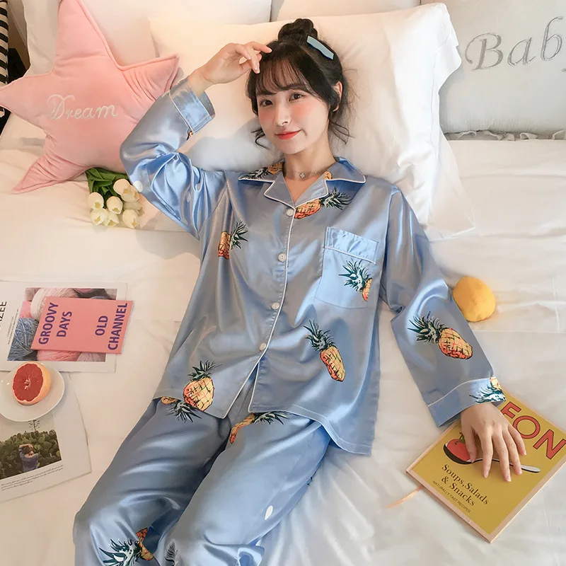 Pajamas Women's Spring And Autumn Viscose Long Sleeve Cute Pineapple Two-Piece Set Sweet Korean-style Students Summer Thin Secti
Pajamas Women's Spring And Autumn Viscose Long Sleeve Cute Pineapple Two-Piece Set Sweet Korean-style Students Summer Thin Secti