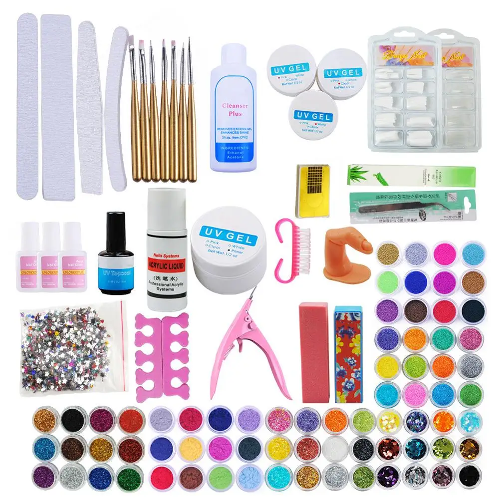 Acrylic Nail Kit Manicure Kit Nail Tips Gel Nail Polish Set False Nails Nail Art 72pcs Acrylic Glitter Powder UV Gel
Acrylic Nail Kit Manicure Kit Nail Tips Gel Nail Polish Set False Nails Nail Art 72pcs Acrylic Glitter Powder UV Gel
