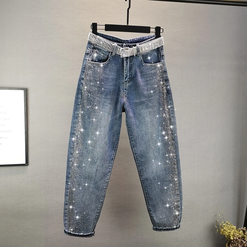 Plus Size Hot Drilling Jeans Denim Pants Women's 2020 Spring New Style Tide Loose-Fit INS Jean Pants Students Loose Pants Blue
Plus Size Hot Drilling Jeans Denim Pants Women's 2020 Spring New Style Tide Loose-Fit INS Jean Pants Students Loose Pants Blue