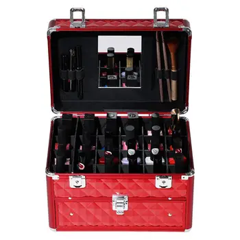 Makeup Train Case with 24 compartments Nail polish storage and 1 Drawer Professional Organizer Beauty Vanity Makeup Case
Makeup Train Case with 24 compartments Nail polish storage and 1 Drawer Professional Organizer Beauty Vanity Makeup Case