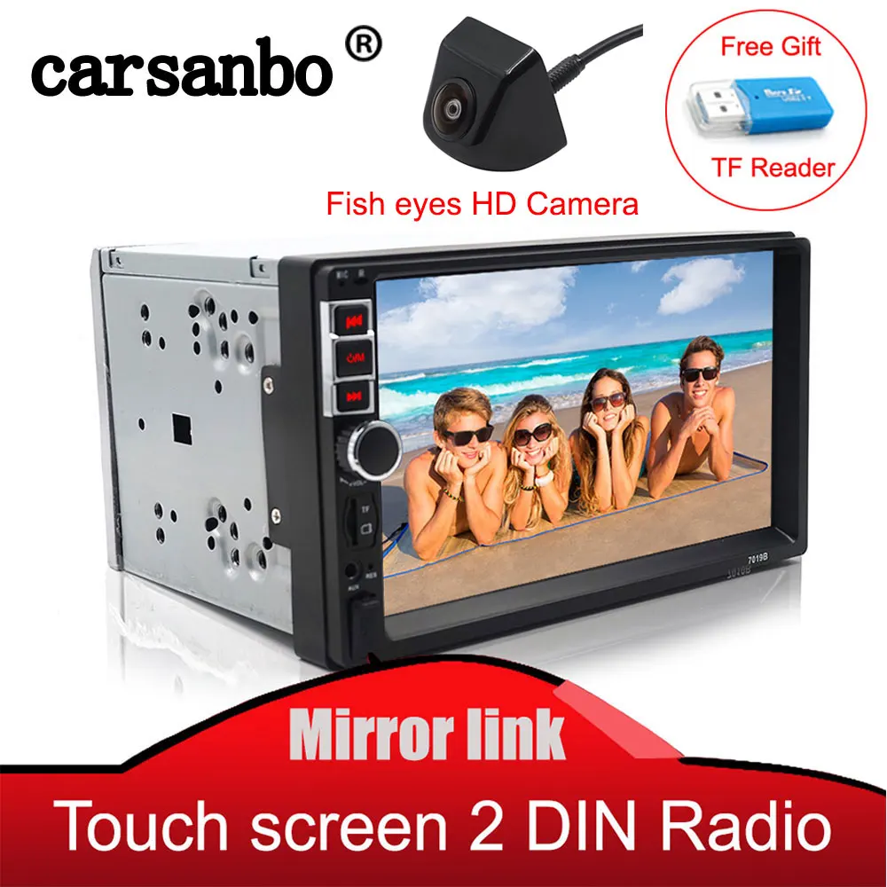 

Car Radio HD 7" Touch Screen Car Audio Bluetooth MP5 multimedia Player mirror link USB,tf card with Rear View Camera optional
