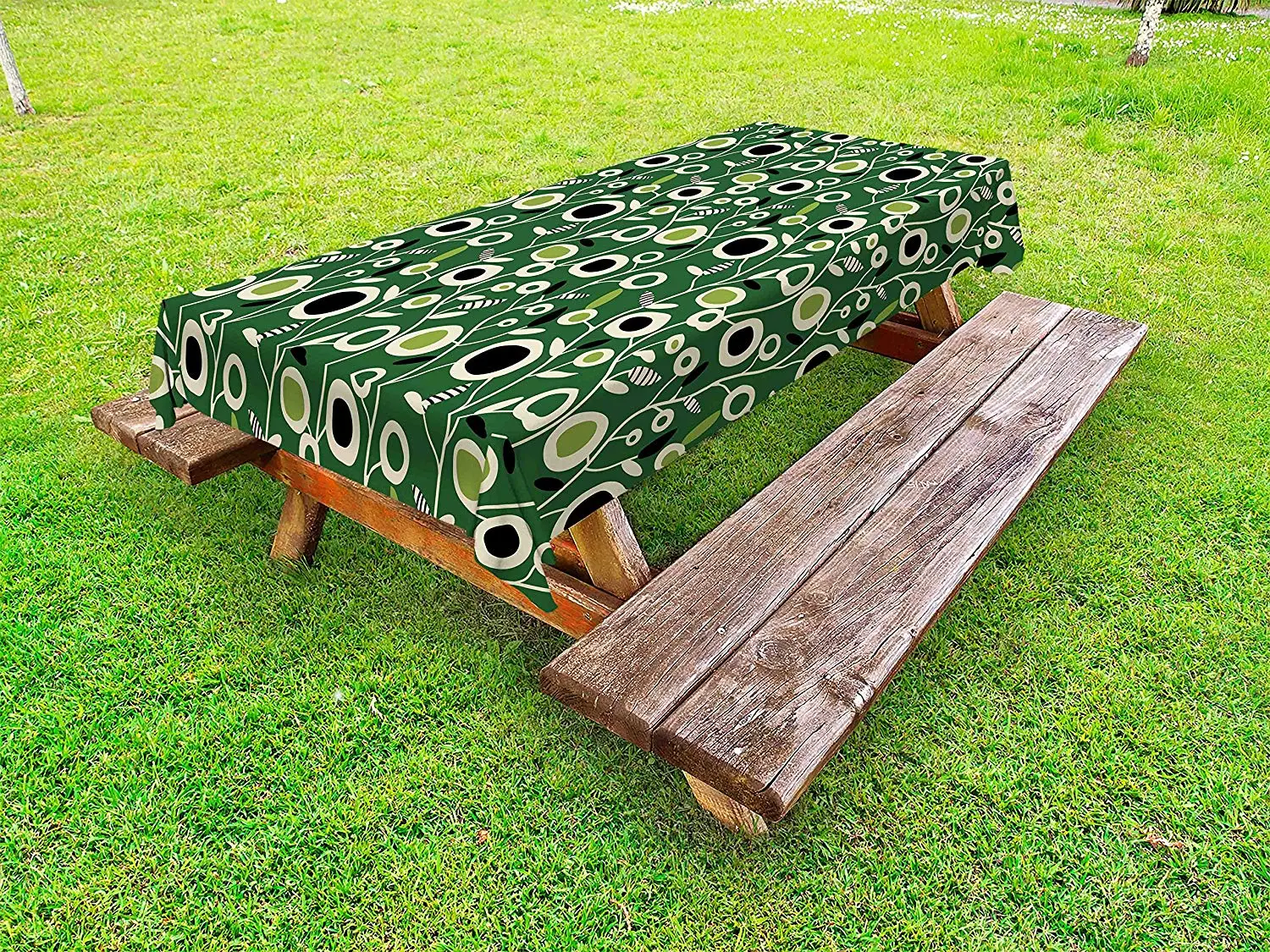 Leaves Outdoor Tablecloth Summer Season Pattern with Doodle Style Abstract Foliage Circles and Stripes Decor Picnic Table Cloth
Leaves Outdoor Tablecloth Summer Season Pattern with Doodle Style Abstract Foliage Circles and Stripes Decor Picnic Table Cloth