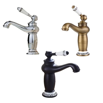 Kitchen faucet Retro Brass Single Lever & Ceramic Sink Faucet with Water Inlet for Bathtub Bathroom (Brass)
Kitchen faucet Retro Brass Single Lever & Ceramic Sink Faucet with Water Inlet for Bathtub Bathroom (Brass)
