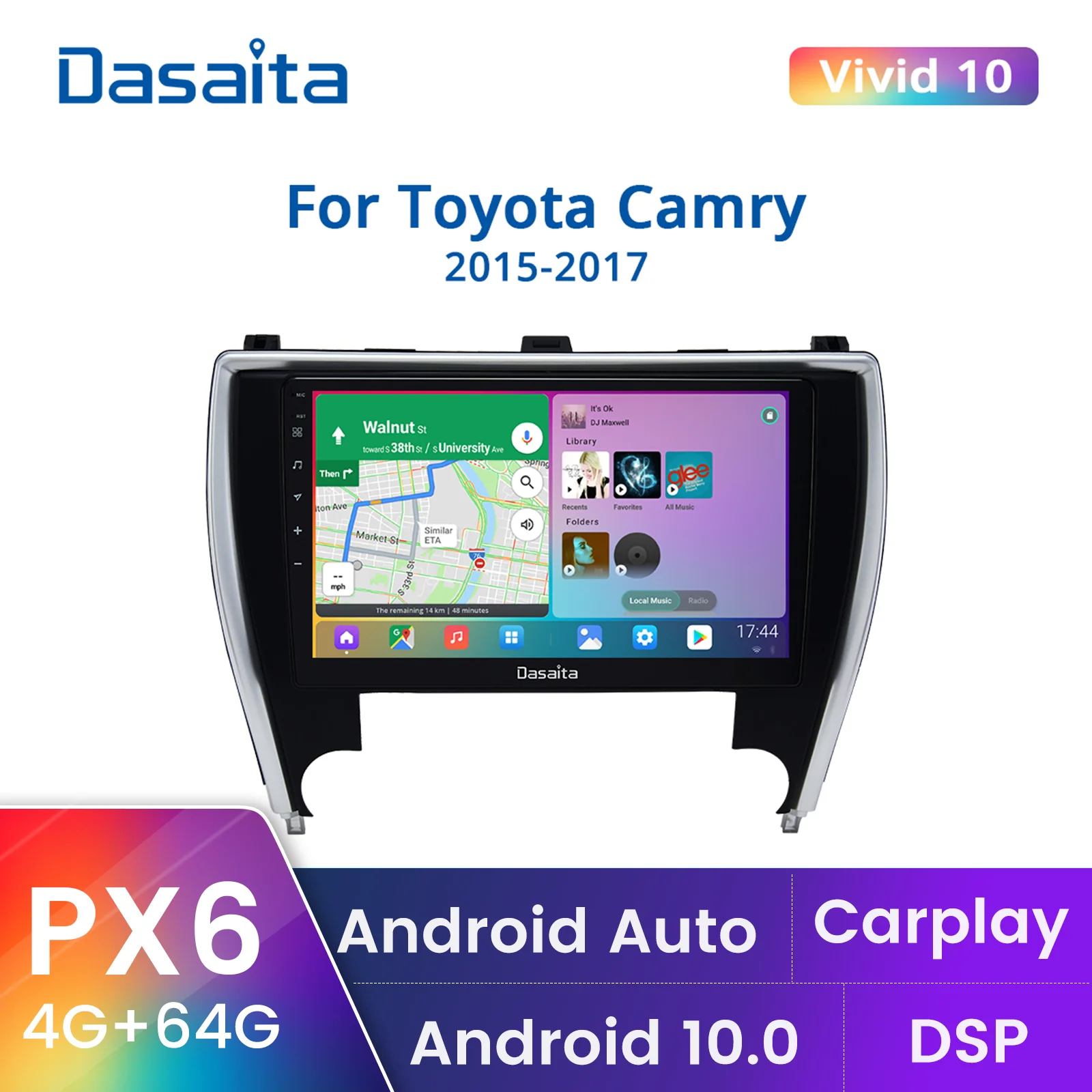 Dasaita для Toyota Camry 2015 2016 (версия США и Среднего Востока) автомобильная стереосистема
