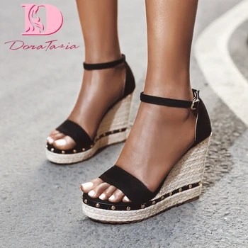 Doratasia New Arrivals Flock Peep Toe Wedges High Heels Shoes Woman Sandals Female Platform Buckle Strap Sandals Women Shoes
Doratasia New Arrivals Flock Peep Toe Wedges High Heels Shoes Woman Sandals Female Platform Buckle Strap Sandals Women Shoes
