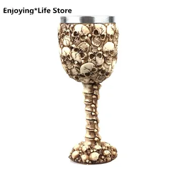 Mug Resin Skull Goblet Wine Glass Stainless Steel Beer Mug Halloween Creative Bar Home Decoration Mug Coffee
Mug Resin Skull Goblet Wine Glass Stainless Steel Beer Mug Halloween Creative Bar Home Decoration Mug Coffee