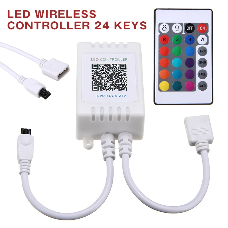 For 3528 5050 RGB LED Strip Light 1pc Portable bluetooth-compatible LED Light Controller With 24 Key Remote Control Mayitr
For 3528 5050 RGB LED Strip Light 1pc Portable bluetooth-compatible LED Light Controller With 24 Key Remote Control Mayitr