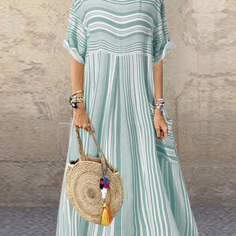 Europe and the United States cross-border speed sell tong wish amazon leisure stripe sleeve round collar pocket dress
Europe and the United States cross-border speed sell tong wish amazon leisure stripe sleeve round collar pocket dress