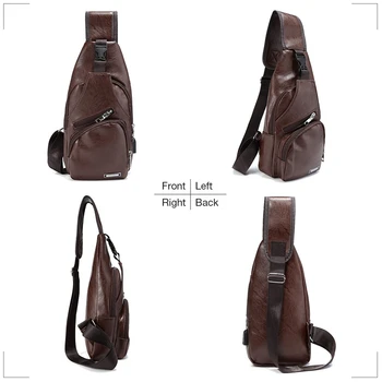 Men's Chest Bag with Charge Port USB Bag Retro Crossbody Pu Leather Vintage Business Bag Pouch for Sport Dark Brown
Men's Chest Bag with Charge Port USB Bag Retro Crossbody Pu Leather Vintage Business Bag Pouch for Sport Dark Brown