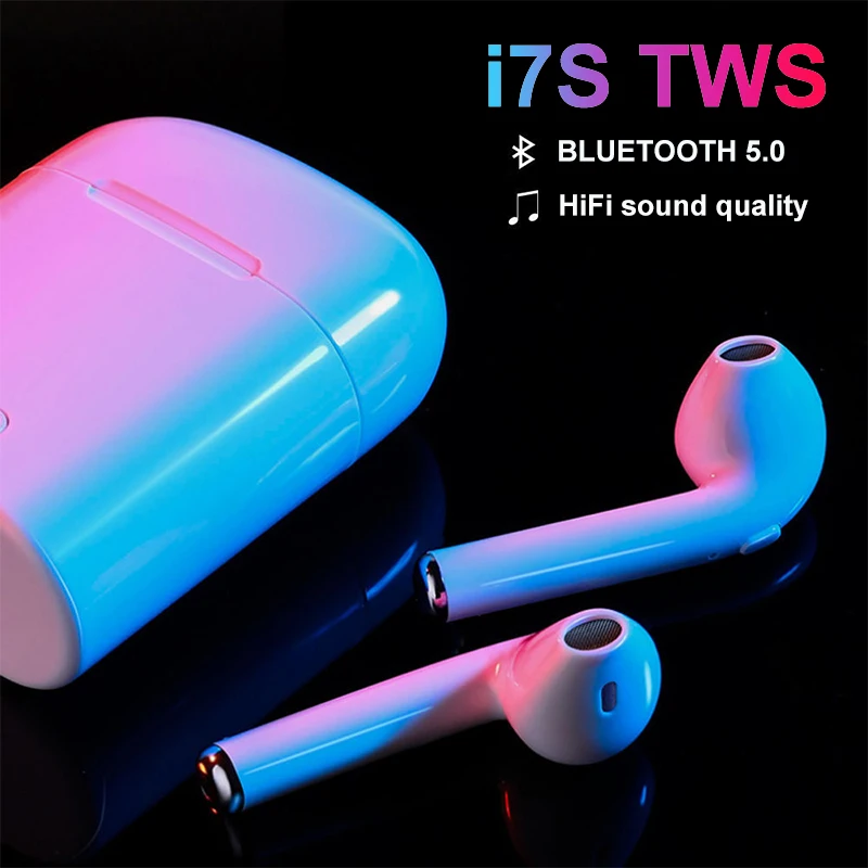 TWS i7s беспроводные наушники Bluetooth 5 0 с зарядным боксом спортивные вкладыши для iPhone