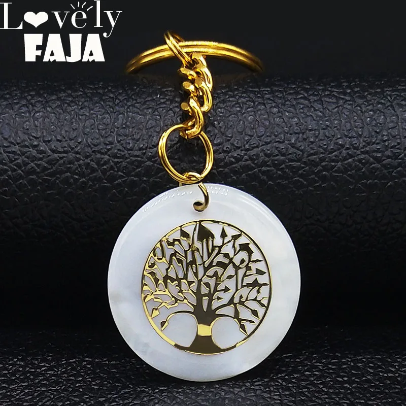 2019 Tree of Life Shell Stainless Steel Keychains for Women Gold Color Key Chains Jewelry acero inoxidable joyeria mujer K77686B
2019 Tree of Life Shell Stainless Steel Keychains for Women Gold Color Key Chains Jewelry acero inoxidable joyeria mujer K77686B