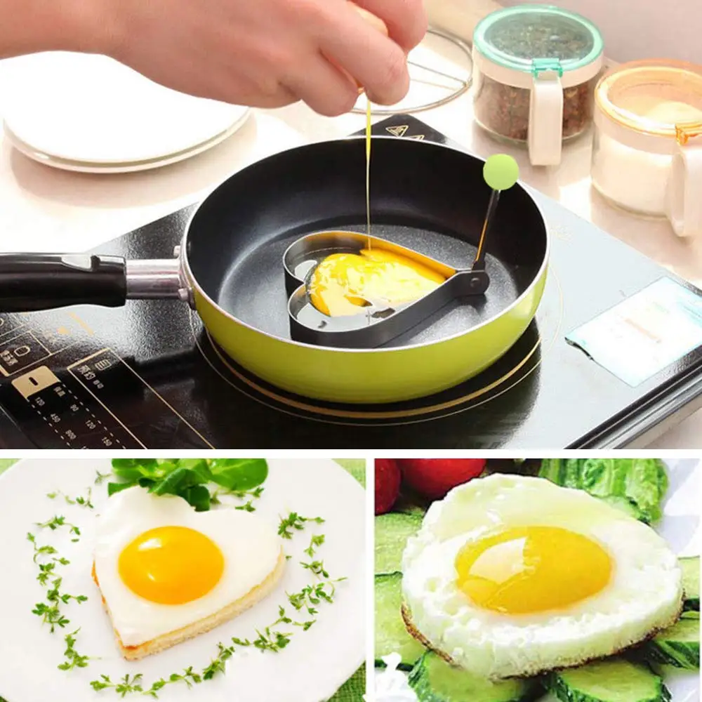 Фото Hot Fried Egg Pancake shaper Stainless Steel Shaper Ring Circle Mold Heart Shape Kitchen Cooking Tool | Дом и сад