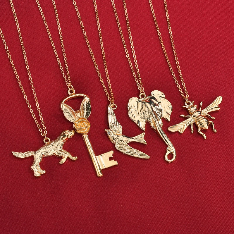 Трендовое женское ожерелье с птицей обезьяной Пчелой золотой цвет брелок для