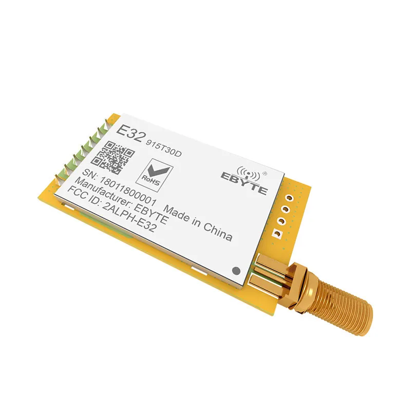 E32-915T30D SX1276 Module UART RFIC LoRa 915MHz 30dBm 1W 8km long range Wireless Transceiver Transmitter Receiver Module lora
E32-915T30D SX1276 Module UART RFIC LoRa 915MHz 30dBm 1W 8km long range Wireless Transceiver Transmitter Receiver Module lora