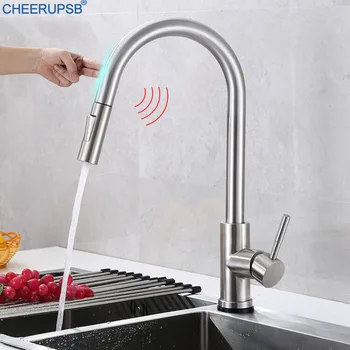 Kitchen Sink Touch Sensor Faucets Pull Down Smart Inductive Tap Hot Cold Water Mixer Crane Deck Mount Brushed Nickel Auto Faucet
Kitchen Sink Touch Sensor Faucets Pull Down Smart Inductive Tap Hot Cold Water Mixer Crane Deck Mount Brushed Nickel Auto Faucet