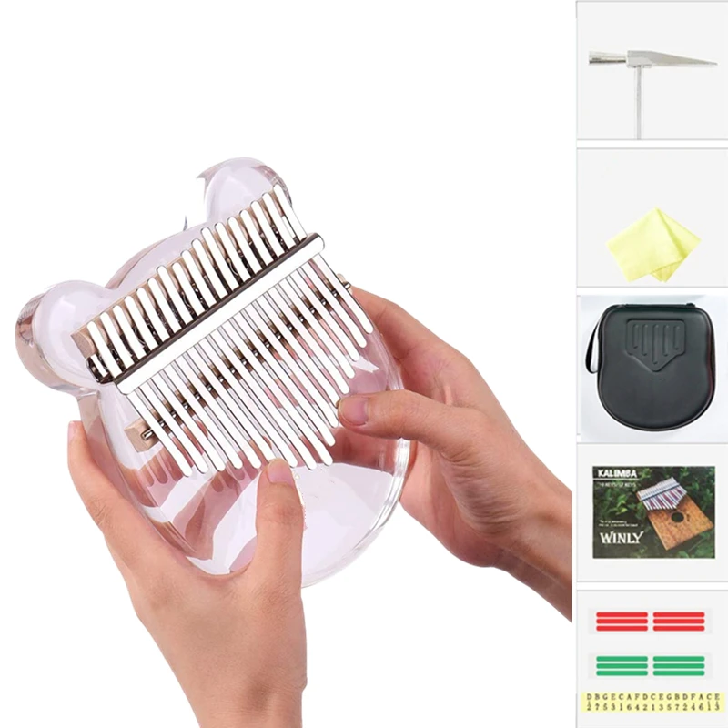 Kalimba Thumb Piano Crystal Transparent Bear\Cat\Mouse\Fox Beginner Musical instrument Portable Finger Mbira 17 Key with Bag
Kalimba Thumb Piano Crystal Transparent Bear\Cat\Mouse\Fox Beginner Musical instrument Portable Finger Mbira 17 Key with Bag