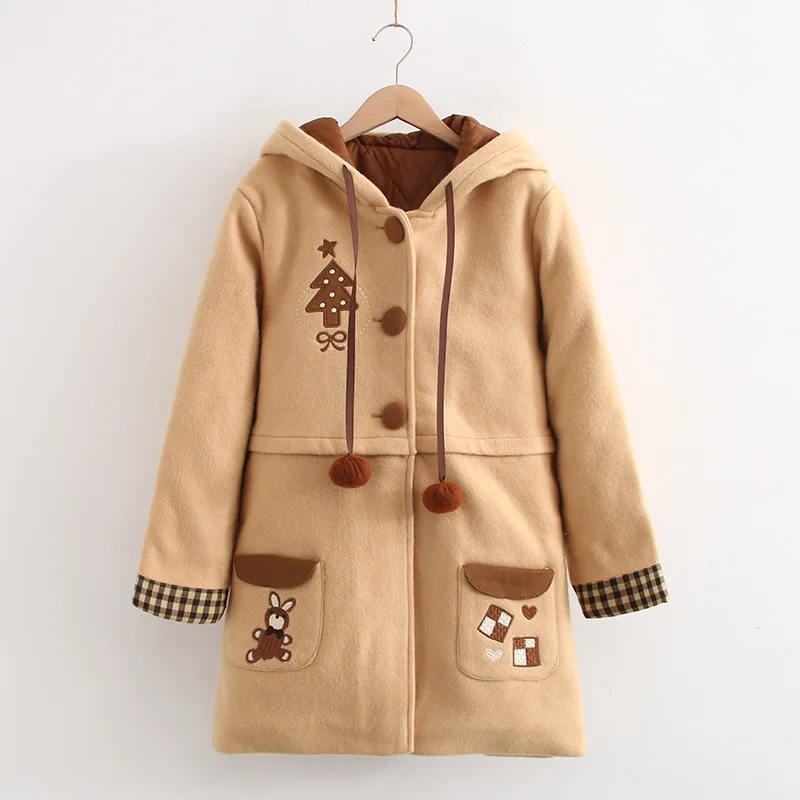 MORI Series GIRL'S Soft Girl Embroidered Woolen Jacket Autumn And Winter New Style Students Mid-length Thick Woolen Overcoat S29
MORI Series GIRL'S Soft Girl Embroidered Woolen Jacket Autumn And Winter New Style Students Mid-length Thick Woolen Overcoat S29