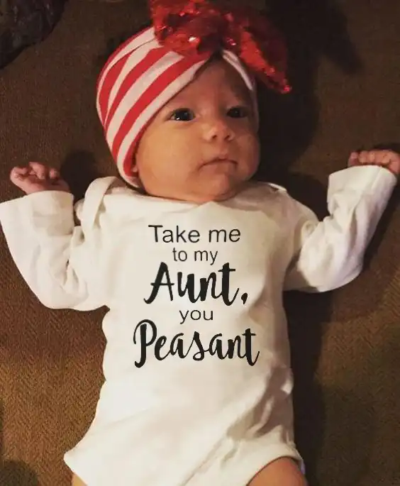 take me to my aunt your peasant newborn baby funny romper infant