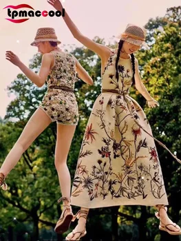 Tpmaccool luxury designer RUNWAY highend 2020 New Sleeveless linen Floral Embroidery Lady Temperament Ethnic party long Dress
Tpmaccool luxury designer RUNWAY highend 2020 New Sleeveless linen Floral Embroidery Lady Temperament Ethnic party long Dress