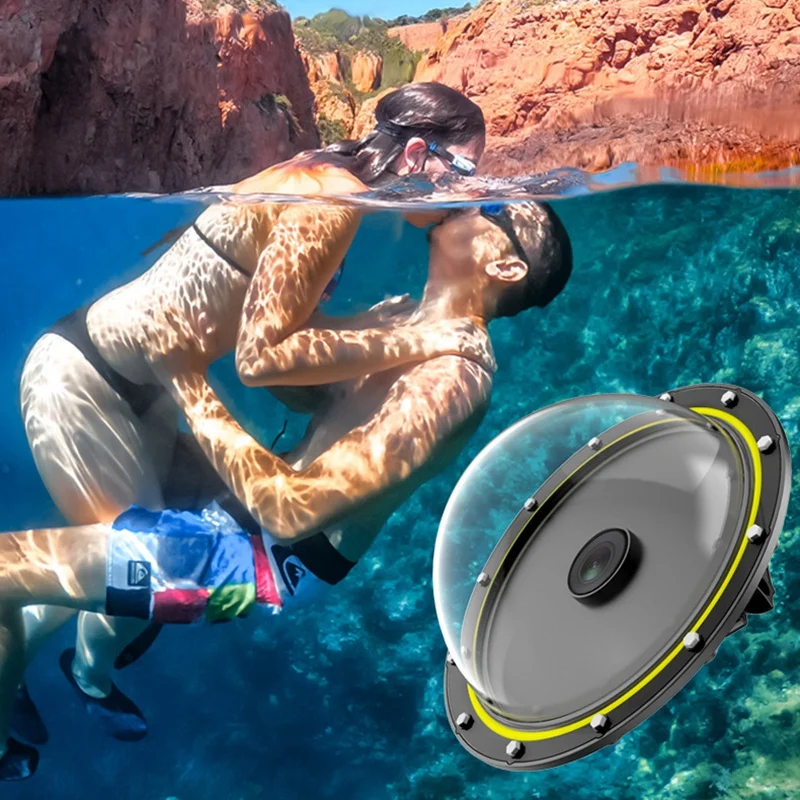 TELESIN Dome Port 30M Waterproof Diving Cover Housing Case 6 Inch Floating Handle Trigger for GoPro Hero 8 Camera Accessories
TELESIN Dome Port 30M Waterproof Diving Cover Housing Case 6 Inch Floating Handle Trigger for GoPro Hero 8 Camera Accessories