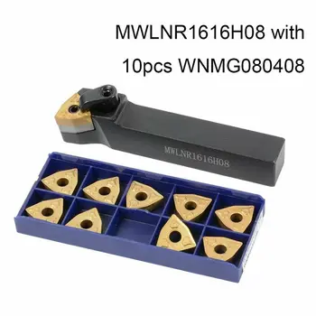 1pcs MWLNR1616H08 Turning Tool Post Tool +1pcs 62*20 Mm Wrench + 10pcs WNMG080408 Carbide Inserts 16mm * 16mm*4mm For Lath
1pcs MWLNR1616H08 Turning Tool Post Tool +1pcs 62*20 Mm Wrench + 10pcs WNMG080408 Carbide Inserts 16mm * 16mm*4mm For Lath