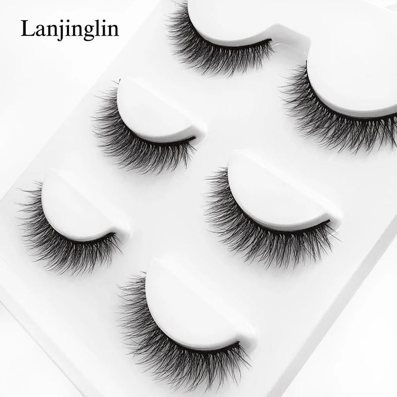 Faux Cils 3 Pairs False Eyelashes Soft Natural Long Wispy Fluffy 3D Mink Lashes Handmade Makeup Tool Extension Fake Eye Lashes 14 Hd70067faedb54ae985c553d6b1ff790aZ
