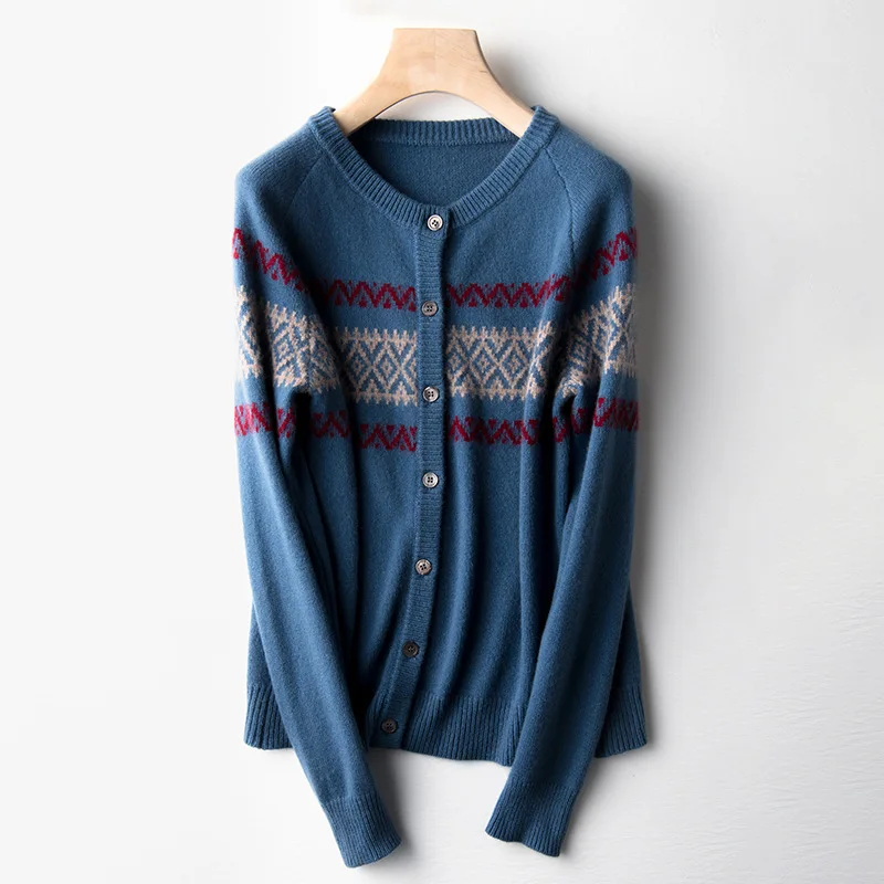 Spring and Autumn woolen cardigan Women's round-neck diamond-shaped knitted blouse short sweater jacket cardigan
Spring and Autumn woolen cardigan Women's round-neck diamond-shaped knitted blouse short sweater jacket cardigan