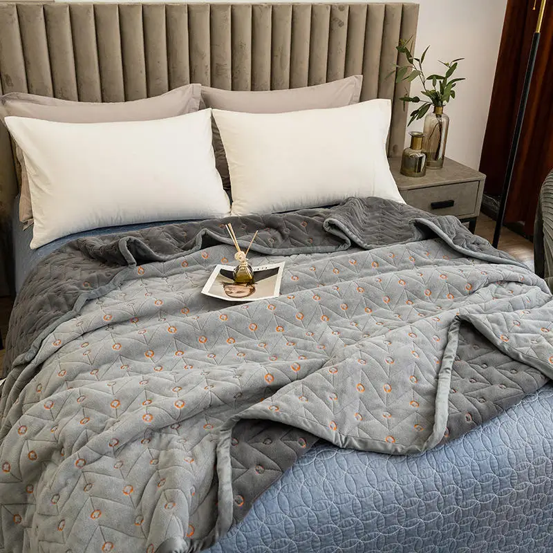 New Light Luxury Double-Sided Milk Velvet Embroidery three-layer cotton sandwiched multifunctional blanket bed cover blanket
New Light Luxury Double-Sided Milk Velvet Embroidery three-layer cotton sandwiched multifunctional blanket bed cover blanket