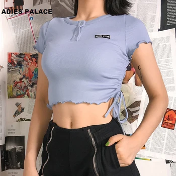 2020 top Women's Summer E Girl Street Trend Printed Letter Drawstring is Thin and Slim Women's Cotton T-shirt
2020 top Women's Summer E Girl Street Trend Printed Letter Drawstring is Thin and Slim Women's Cotton T-shirt
