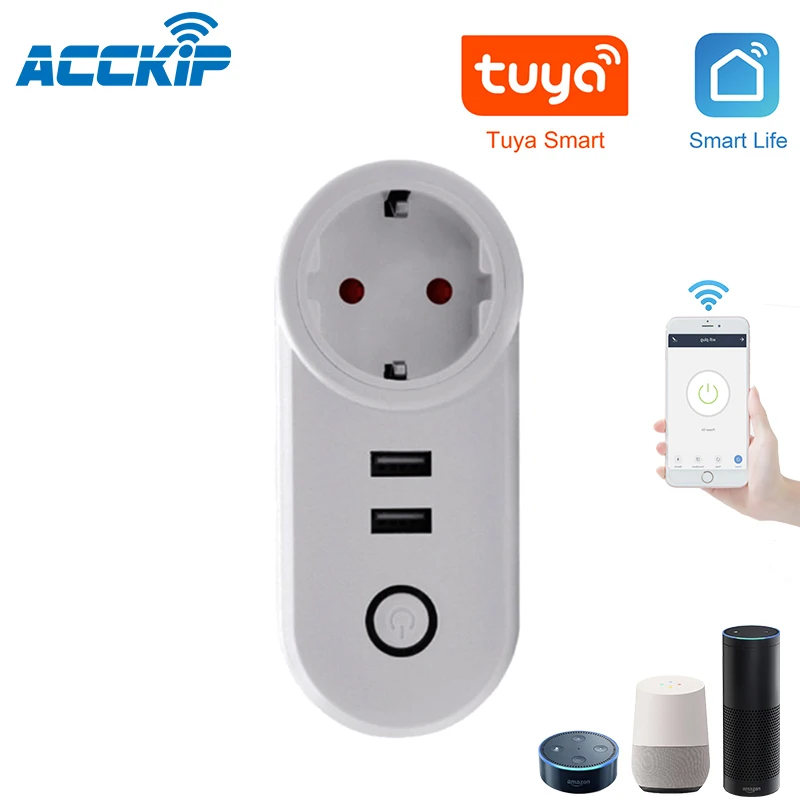 ACCKIP Alexa 16A Russia USB Wifi Smart Plug Power Socket Wifi Wireless Smart Socket With Google Home Voice Control розетка с usb
ACCKIP Alexa 16A Russia USB Wifi Smart Plug Power Socket Wifi Wireless Smart Socket With Google Home Voice Control розетка с usb