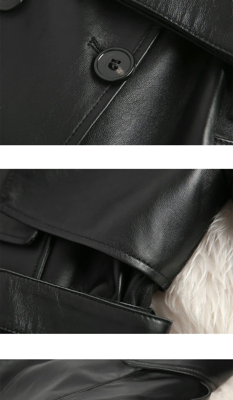 Waliicorners Waterproof pu leather trench coat for women outerwear leather jacket women raglan sleeve belt 14 Hd7058c9e6e1c44f1ac6ac4b393dec6ded