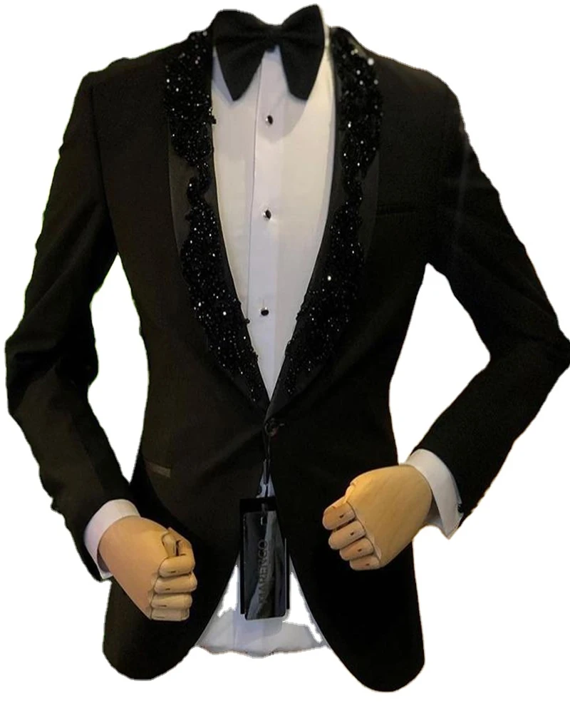 Men's Black Embroidered Blazer Jacket Men Suit Mans Groom Tuxedos for Formal Wedding Suits Contains Only One Jacket Customizable
Men's Black Embroidered Blazer Jacket Men Suit Mans Groom Tuxedos for Formal Wedding Suits Contains Only One Jacket Customizable