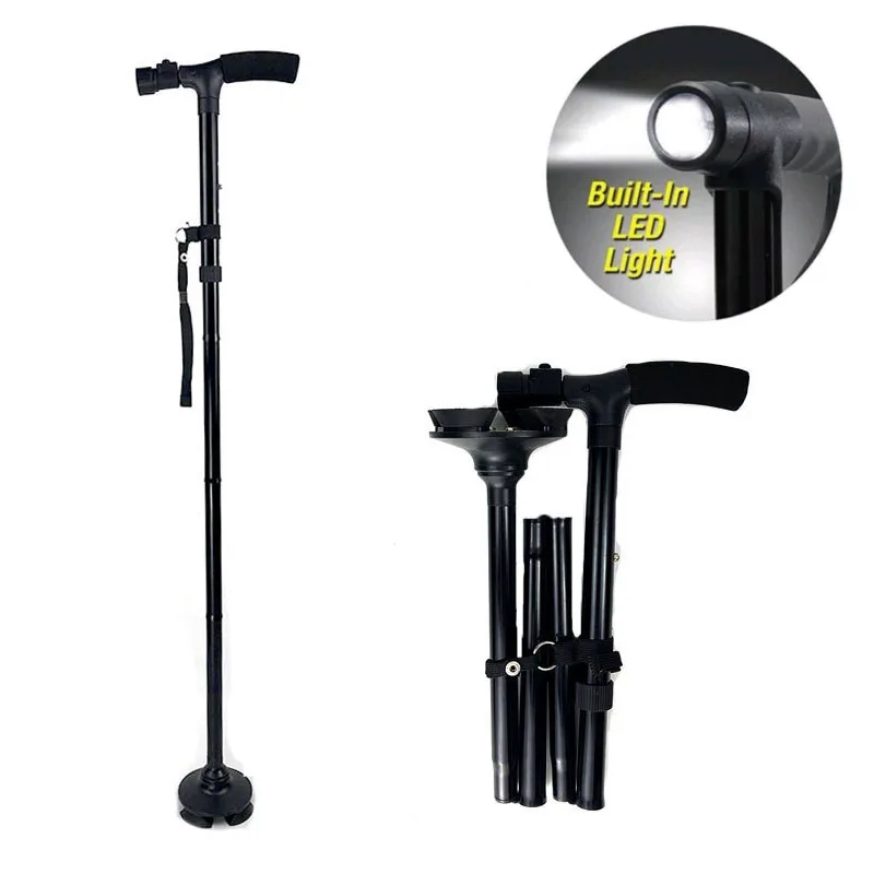 LED Light Safety Walking Stick For Old Man Folding Trekking Poles T-handle Hiking Poles Cane Walking Stick For Elders Crutch
LED Light Safety Walking Stick For Old Man Folding Trekking Poles T-handle Hiking Poles Cane Walking Stick For Elders Crutch