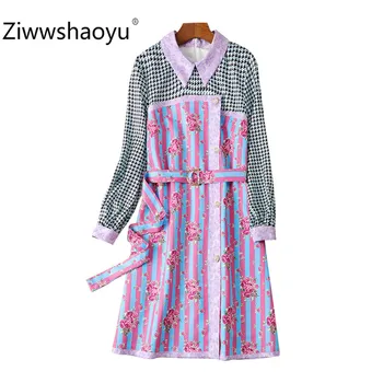 Ziwwshaoyu Women's Autumn Winter Runway Dress Elegant Long Sleeve Color Matching Flower Print Fashion Party Dresses
Ziwwshaoyu Women's Autumn Winter Runway Dress Elegant Long Sleeve Color Matching Flower Print Fashion Party Dresses