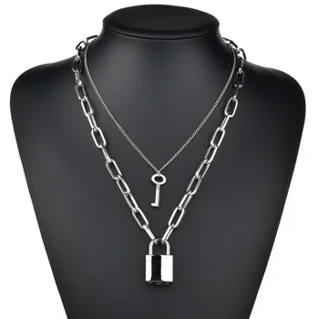Modyle Double layer key Lock necklace punk link chain padlock pendant necklace hip hop women men fashion gothic jewelry
Modyle Double layer key Lock necklace punk link chain padlock pendant necklace hip hop women men fashion gothic jewelry
