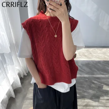 Spring New Preppy Style Sweater Women Knitted Sleeveless Vest Short Solid O-Neck Pullovers Casual Wild Sweater Women CRRIFLZ
Spring New Preppy Style Sweater Women Knitted Sleeveless Vest Short Solid O-Neck Pullovers Casual Wild Sweater Women CRRIFLZ