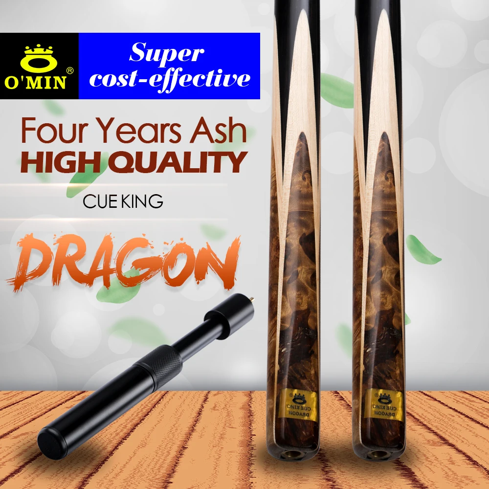 Original O'MIN DRAGON Billiard Snooker Cue Tabby maple Shadow wood Butt 9.5mm Tip Ash shaft Black 8 with Case with Extension
Original O'MIN DRAGON Billiard Snooker Cue Tabby maple Shadow wood Butt 9.5mm Tip Ash shaft Black 8 with Case with Extension