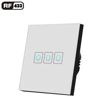 433 Mhz Wireless Remote Control Switch EU Standard 3 Gang 1 Way Glass Panel Light Touch Switches, Smart Home RF433 Remote Switch
433 Mhz Wireless Remote Control Switch EU Standard 3 Gang 1 Way Glass Panel Light Touch Switches, Smart Home RF433 Remote Switch